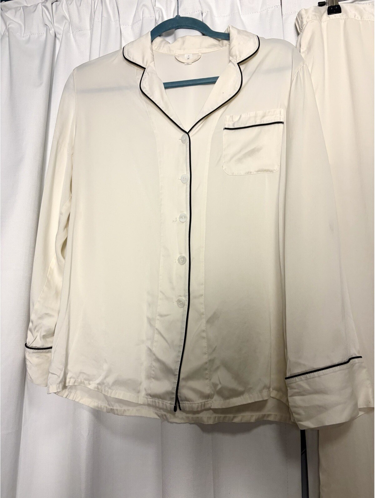 Mommesilk Classic Silk Pajamas Set Natural White Mulberry Silk Size Small $198 — image 6 of 8
